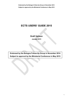 Endorsed by the Bologna follow-Up Group in November 2014