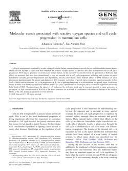 Molecular events associated with reactive oxygen species and cell
