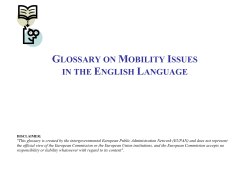 Glossary on mobility issues in the English language