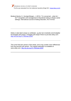 Knowledge and attitudes towards eating disorders