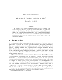 Scholarly Influence