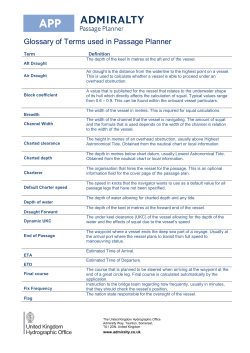 Glossary of Terms used in Passage Planner