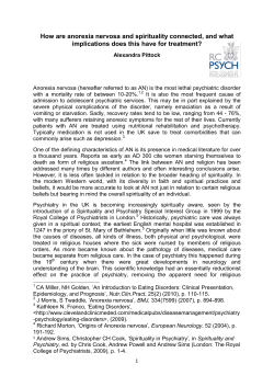 How are anorexia nervosa and spirituality connected, and what