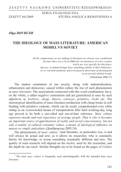 the ideology of mass literature: american model vs soviet