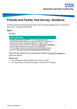 Friends and Family Test Survey- Guidance