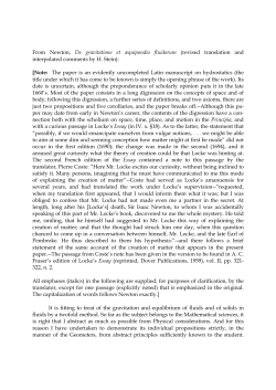 From Newton, De gravitatione et æquipondio fluidorum (revised