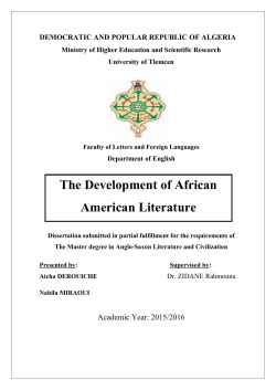 The Development of African American Literature