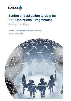 Setting and adjusting targets for ESF Operational Programmes