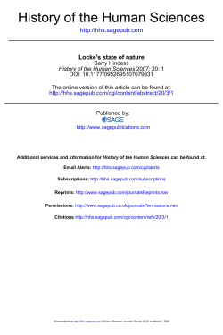 History of the Human Sciences