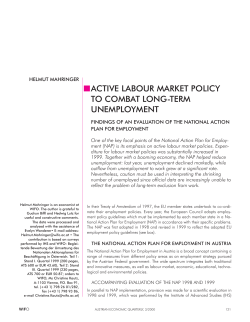 ACTIVE LABOUR MARKET POLICY TO COMBAT LONG