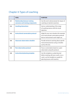 Chapter 4: types of coaching