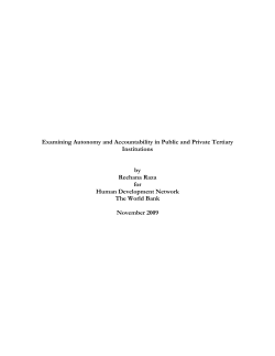 Examining Autonomy and Accountability in Public and Private