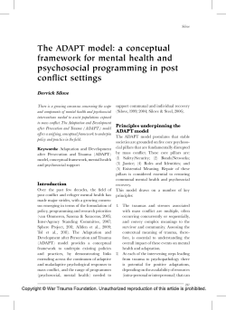 The ADAPT model: a conceptual framework for mental health and