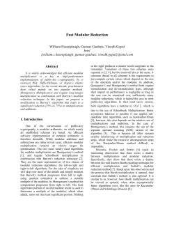 Fast Modular Reduction