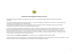Introduction to the Geography and History Curriculum This