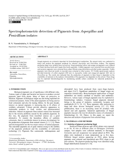 Spectrophotometric detection of Pigments from Aspergillus and