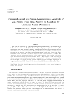 Thermochemical and Green Luminescence Analysis of Zinc Oxide
