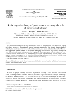 Social cognitive theory of posttraumatic recovery: the role of