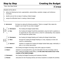 Creating the Budget