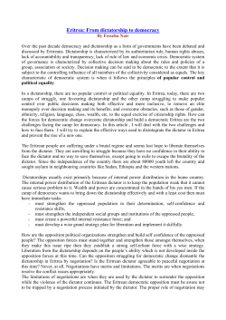 Eritrea: From dictatorship to democracy