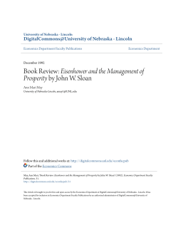 Eisenhower and the Management of Prosperity by John W. Sloan