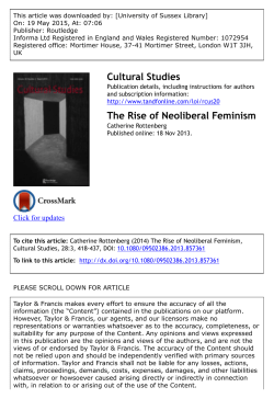 THE RISE OF NEOLIBERAL FEMINISM