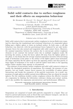 Solid-solid contacts due to surface roughness and their effects