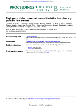 gradient in mammals Phylogeny, niche conservatism and the