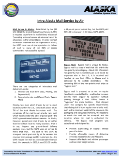 Intra-Alaska Mail Service by Air