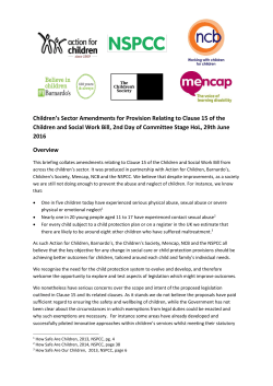Children`s Sector Amendments for Provision Relating to Clause 15