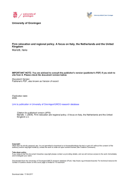 Firm relocation and regional policy. A focus on Italy, the Netherlands