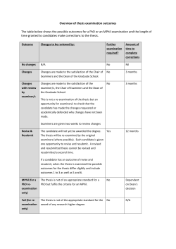 Overview of thesis examination outcomes