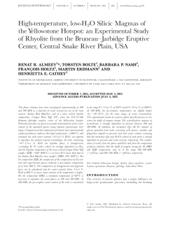 High-temperature, low-H2O Silicic Magmas of the Yellowstone Hotspot