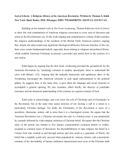 Schultz - Kidd`s `God of Liberty` - Symposia: The Journal of Religion