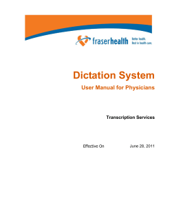 fraser health dictation system