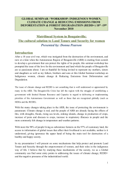 Matrilineal System in Bougainville