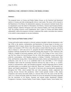 Cinema and Media Studies