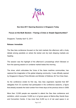 Focus on the Bulk Sectors &ndash; Facing a Crisis or Ample Opportunities?