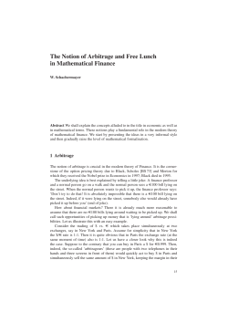 The Notion of Arbitrage and Free Lunch in Mathematical Finance