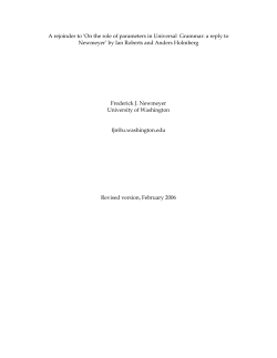 A rejoinder to `On the role of parameters in Universal Grammar: a