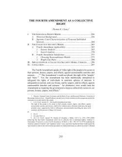 Thomas K. Clancy, The Fourth Amendment as a Collective Right, 43