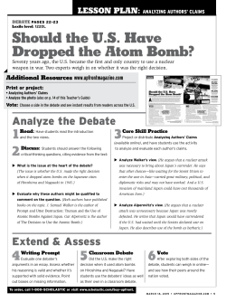Should the US Have Dropped the Atom Bomb?