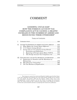 Goodbye, Uncle Sam? How the Foreign Account Tax