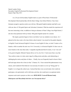 Inquiry paper - Penn State College of Education