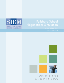 Fallsburg School Negotiations Simulation