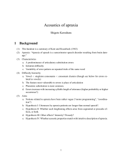 Acoustics of apraxia