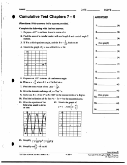 O Cumulative Test Chapters 7—9