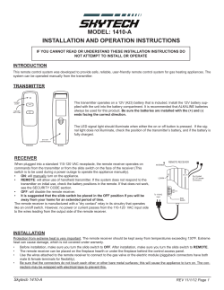 installation and operation instructions model: 1410-a