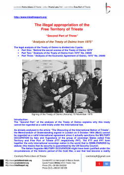 Analysis of the Treaty of Osimo from 1975