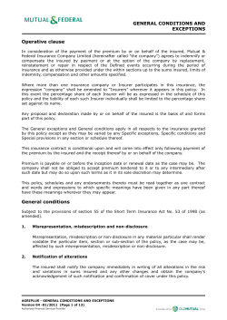 General conditions and exceptions